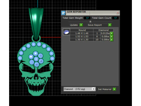 GOLD SKULL PENDENT 3D Print Model