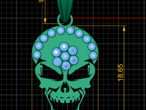 GOLD SKULL PENDENT 3D Druckmodell