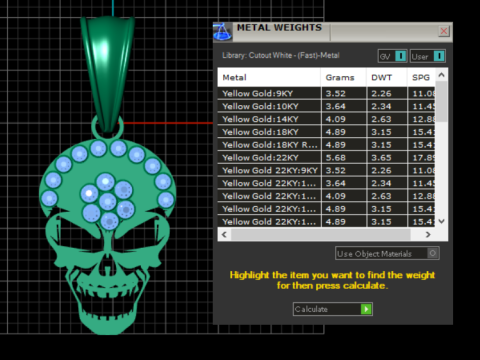GOLD SKULL PENDENT 3D Druckmodell