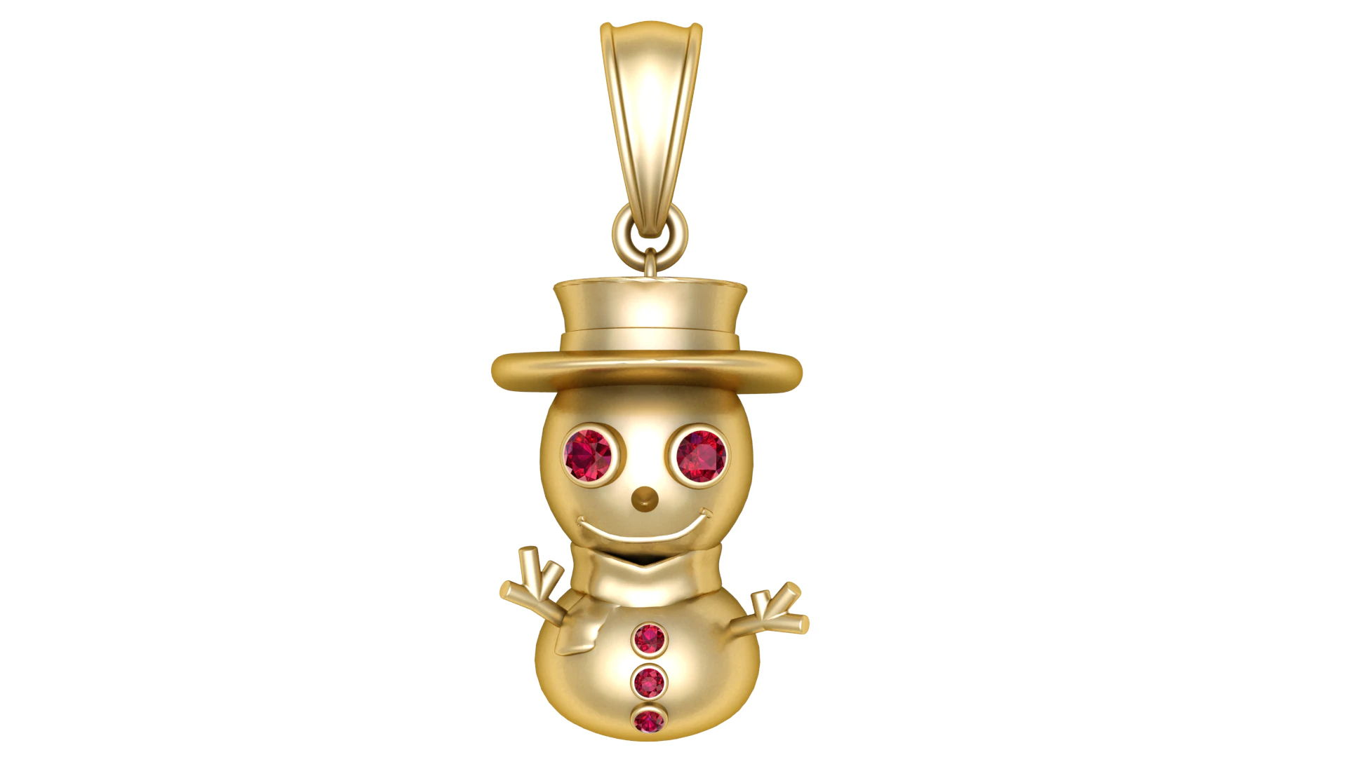Snowman Shaped Jewelry Pendant 3D Model .c4d .max .obj .3ds .fbx .stl .blend 
