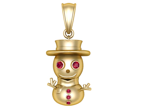 Ювелірний кулон у формі сніговика 3D Модель