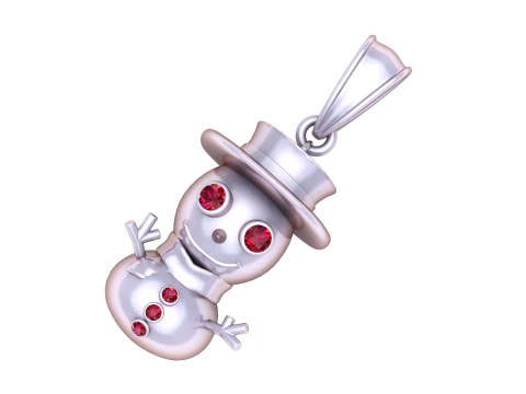 Snowman Shaped Jewelry Pendant 3D Model