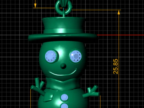 Snowman Shaped Jewelry Pendant 3D Model