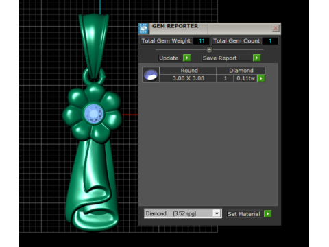 Snowman Shaped Jewelry Pendant 3D Model