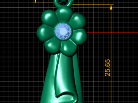 Snowman Shaped Jewelry Pendant 3D Model