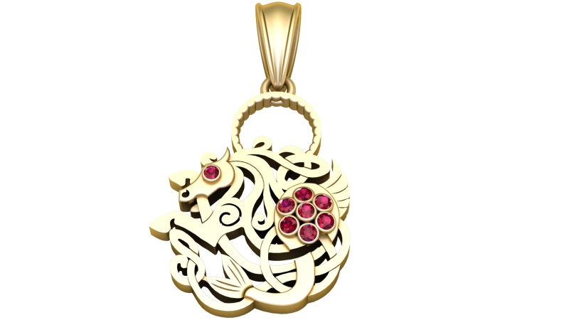 ROUND GOLD PENDANT 3d Modello 3D .c4d .max .obj .3ds .fbx .stl .blend