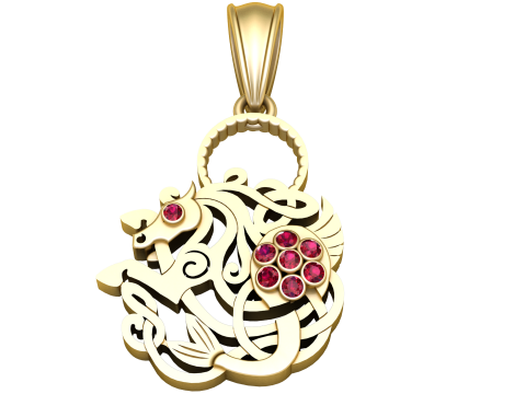 ROUND GOLD PENDANT 3d 3Dモデル