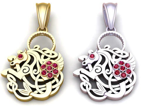 ROUND GOLD PENDANT 3d 3D Model