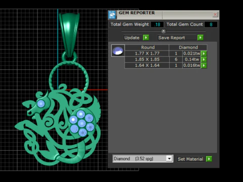 ROUND GOLD PENDANT 3d 3D Model