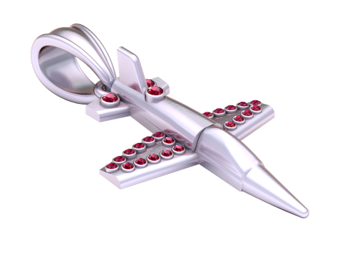 Gold airplane pendant 3D 3D Model