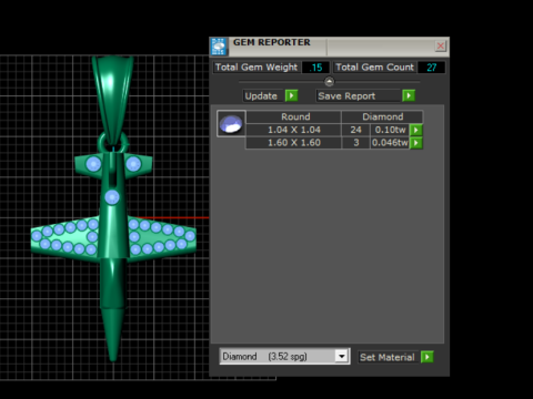 Gold airplane pendant 3D 3D Model