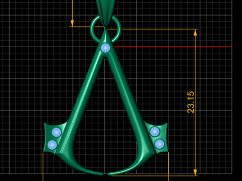 Stainless Steel Assassin Necklace 3D Model