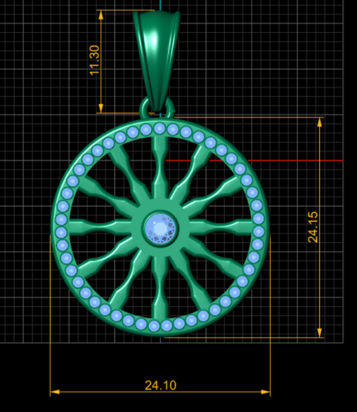 Classic Heart Pendant - Gemstone Model 3D .c4d .max .obj .3ds .fbx .stl .blend