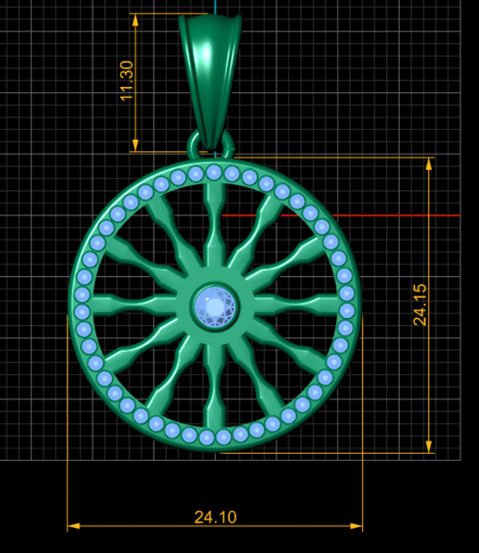 Classic Heart Pendant - Gemstone 3D Model .c4d .max .obj .3ds .fbx .stl .blend