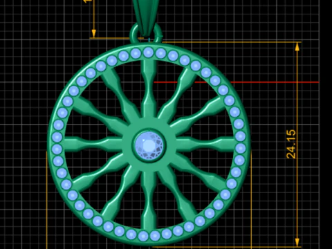 Pingente Cora&ccedil;&atilde;o Cl&aacute;ssico - Pedra Preciosa Modelo 3D