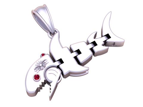 Gold Fishbone Pendant 3D Модель
