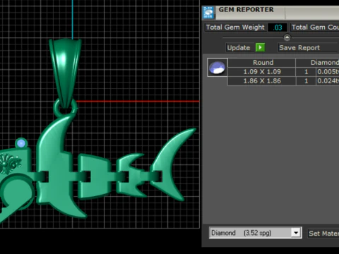Gold Fishbone Pendant 3D Model