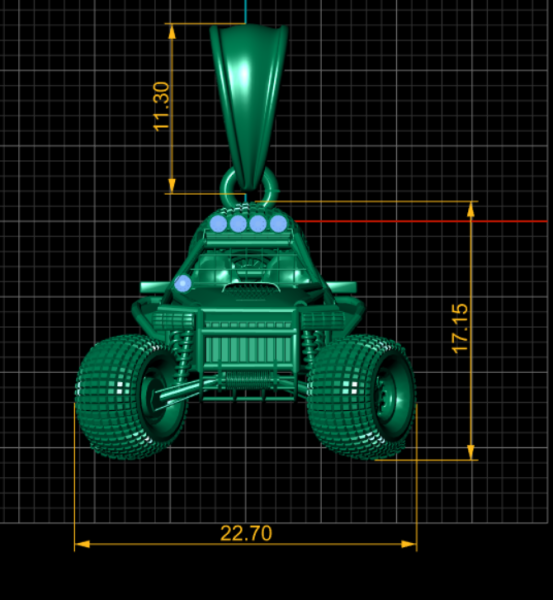 GOLD JEEP PENDENT Model 3D .c4d .max .obj .3ds .fbx .stl .blend