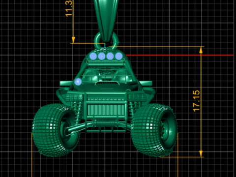 CIONDOLO JEEP IN ORO Modello 3D