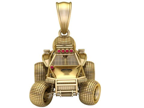 GOLD JEEP PENDENT 3D Model