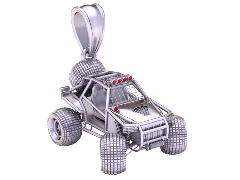 GOLD JEEP PENDENT Model 3D