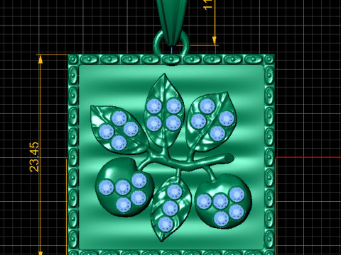 Gold leaf pendant 3D Print Model