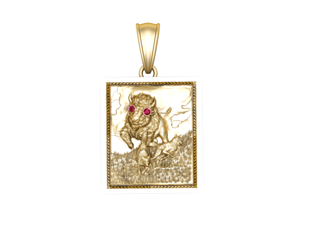 Bull gold pendant Model Cetak 3D .c4d .max .obj .3ds .fbx .stl .blend