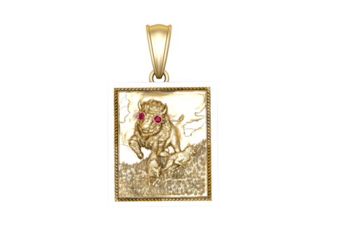 Bull gold pendant 3D 프린트 모델