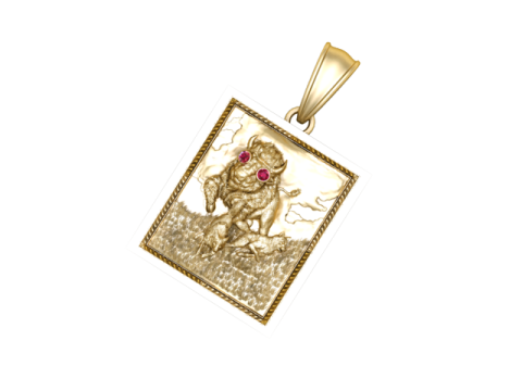 Bull gold pendant Model Cetak 3D