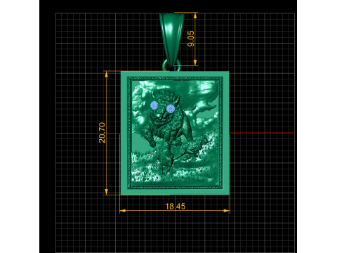 Bull gold pendant Model Cetak 3D