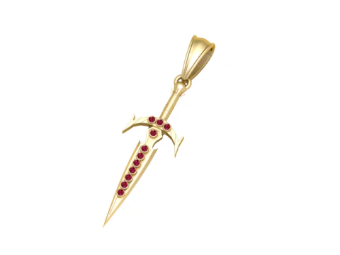 Gold sword pendant 3D Print Model