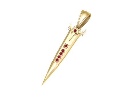 Geometric gold pendant 3D Print Model