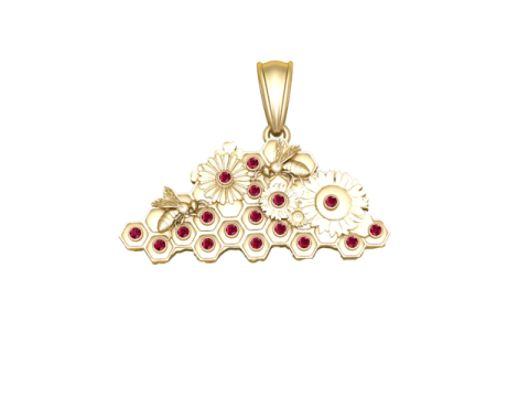 Gold bee pendant 3D 프린트 모델
