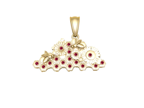 Gold bee pendant 3D Print Model