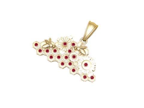 Gold bee pendant 3D प्रिंट मॉडल