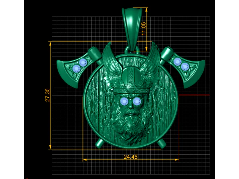 Gold face pendant 3D Print Model