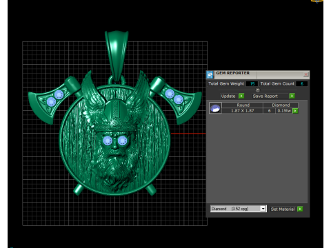 Gold face pendant 3D प्रिंट मॉडल