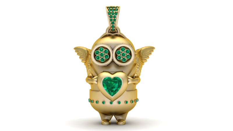 Emerald pendant 3D 프린트 모델 .c4d .max .obj .3ds .fbx .stl .blend