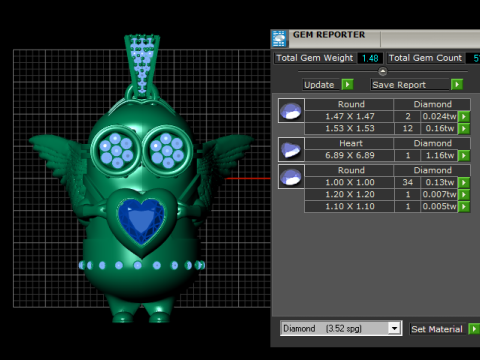 Emerald pendant 3D 프린트 모델