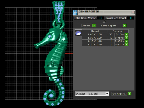 Seahorse gold pendant 3D Print Model