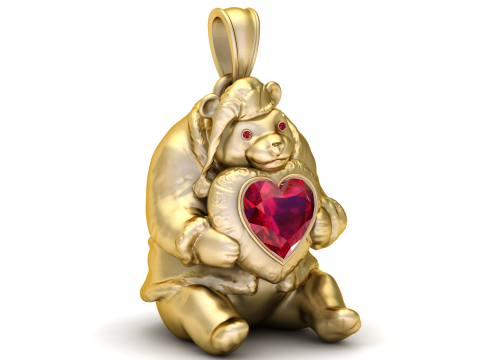Bear gold pendant 3D Принт Модель