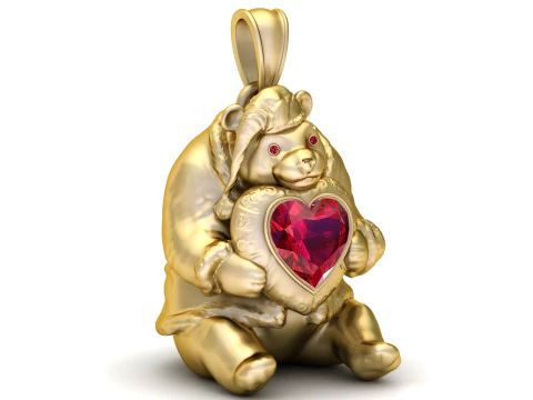 Bear gold pendant 3D Print Model
