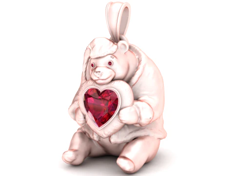 Bear gold pendant 3D Print Model