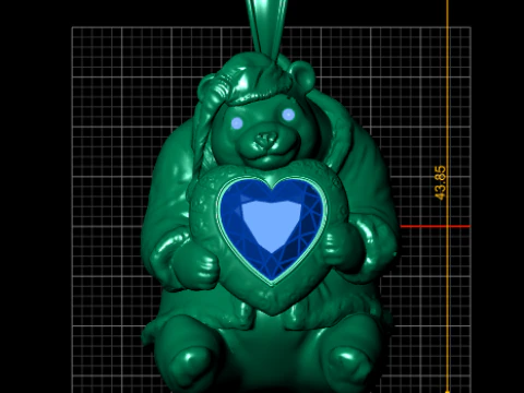 Bear gold pendant 3D Print Model