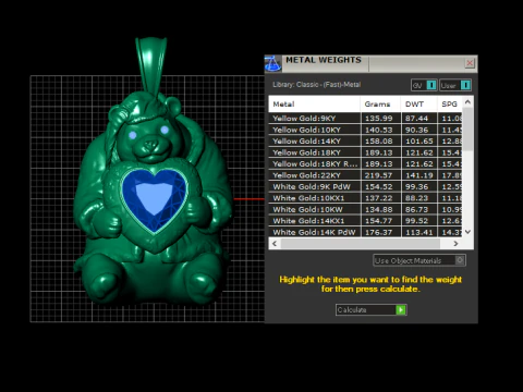 Bear gold pendant 3D Print Model