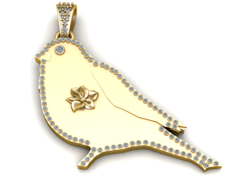 Birds gold pendant 3D 프린트 모델