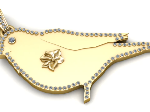 Birds gold pendant 3D Print Model