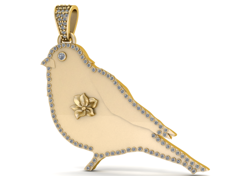 Birds gold pendant 3D Druckmodell