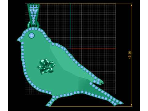 Birds gold pendant 3D Druckmodell