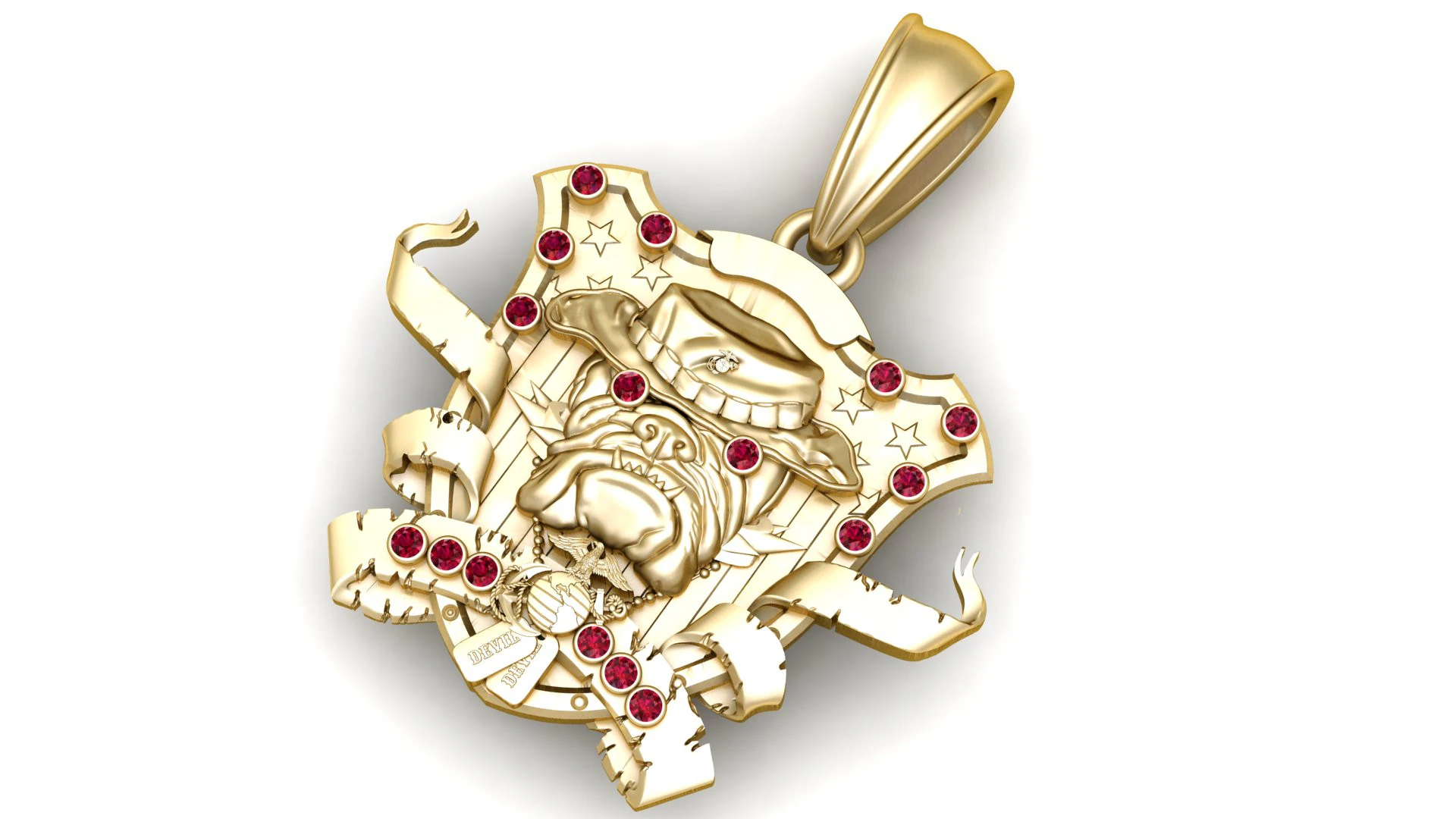 Bulldog Pendant 3D Print Model .c4d .max .obj .3ds .fbx .stl .blend 